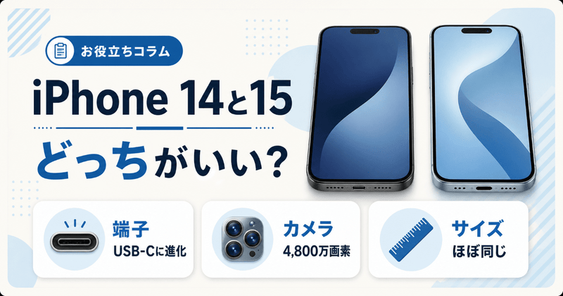 iPhone 14と15の違い｜サイズ・価格でどっちがいいか比較