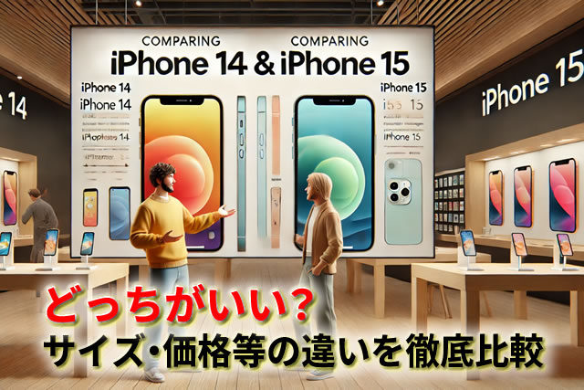 iPhone14と15どっちがいい？サイズ・価格・スペックの違いを徹底比較