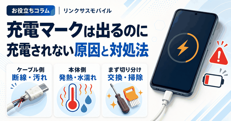 Android充電マークついてるのに充電されない原因と対処法