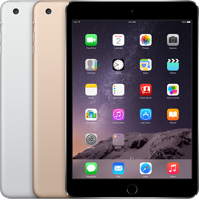 iPad mini 3 Wi-Fi+Cellularモデル カラーバリエーション